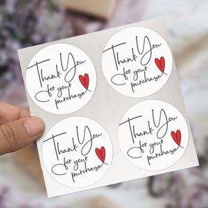 100 THANK YOU FOR YOUR PURCHASE Stickers 2"